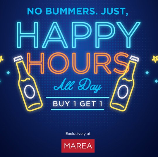 All day Happy hours offer drinks