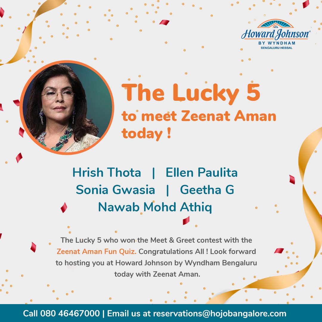 Zeenat Aman Quiz Contest Winners